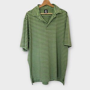 FootJoy Golf Polo Green Striped Size L